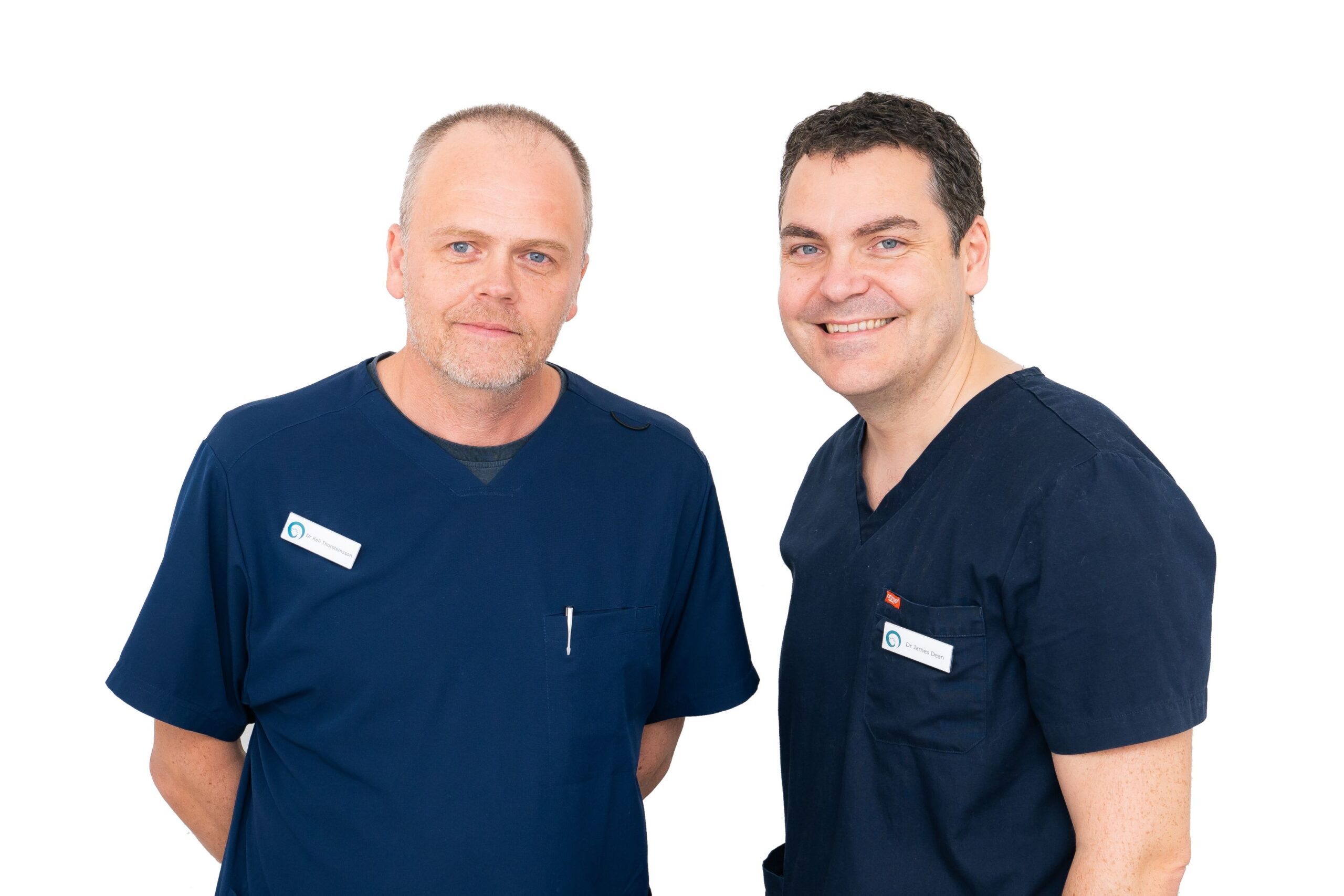 Dermatology Experts Dr Thorsteinsson (left) and Dr Dean (right) at Freyja Medical